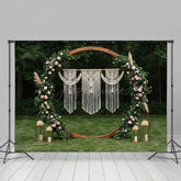 Aperturee - Aperturee Fresh Floral Boho Circular Outdoor Wedding Backdrop